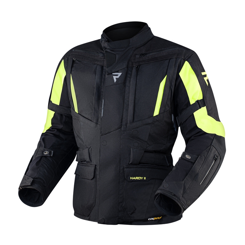 Chaqueta de moto Rebelhorn Hardy II negro-amarillo fluo liquidación