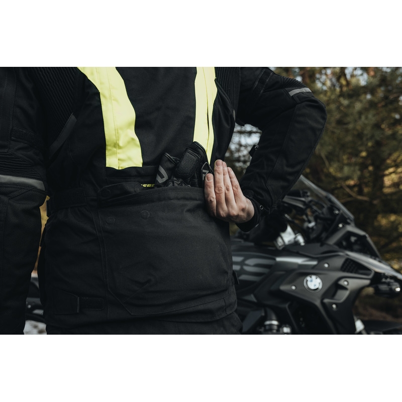 Chaqueta de moto Rebelhorn Hardy II negro-amarillo fluo liquidación