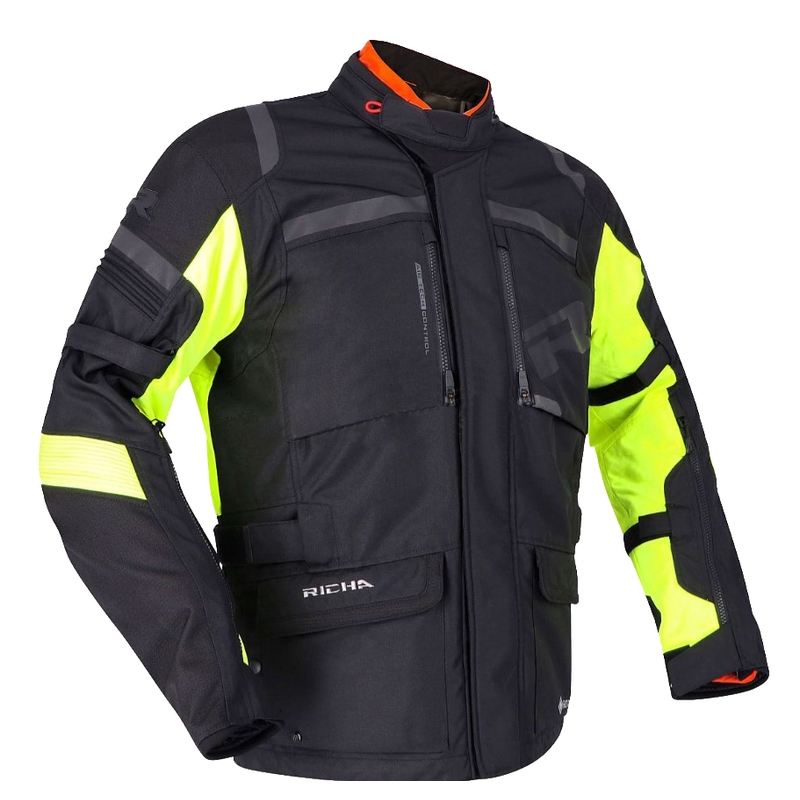 Chaqueta de moto RICHA Brutus GTX negro-amarillo fluo liquidación