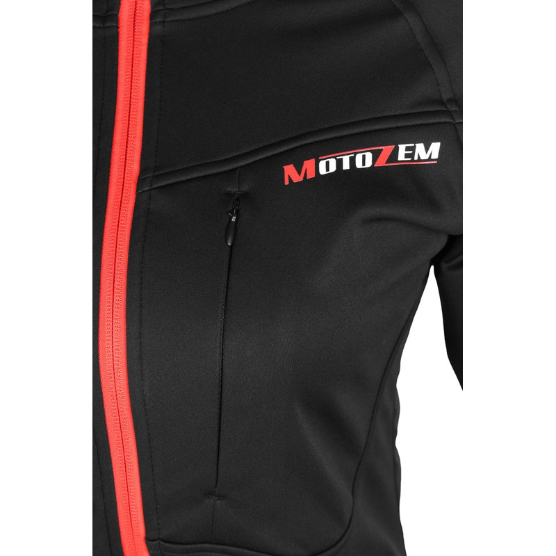 Chaqueta softshell para mujer MotoZem Racing Team negra y roja