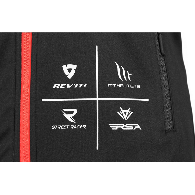 Chaqueta softshell para mujer MotoZem Racing Team negra y roja