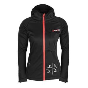 Chaqueta softshell de mujer MotoZem Racing Team negra y roja