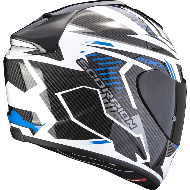 Casco integral de moto Scorpion EXO-1400 EVO Air Shell blanco-azul