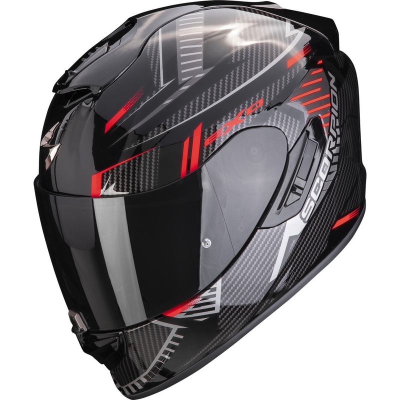 Casco integral de moto Scorpion EXO-1400 EVO Air Shell negro-rojo