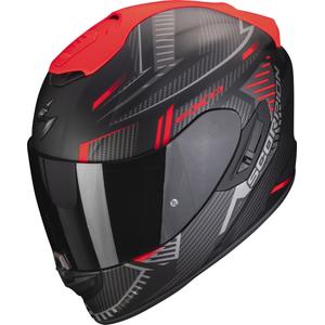 Casco integral de moto Scorpion EXO-1400 EVO Air Shell negro-rojo mate