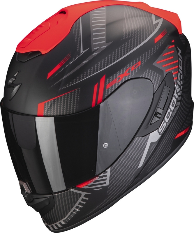 Casco integral de moto Scorpion EXO-1400 EVO Air Shell negro-rojo mate ...