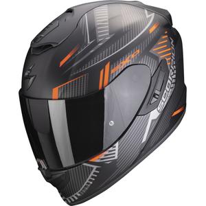 Casco integral de moto Scorpion EXO-1400 EVO Air Shell negro-naranja mate