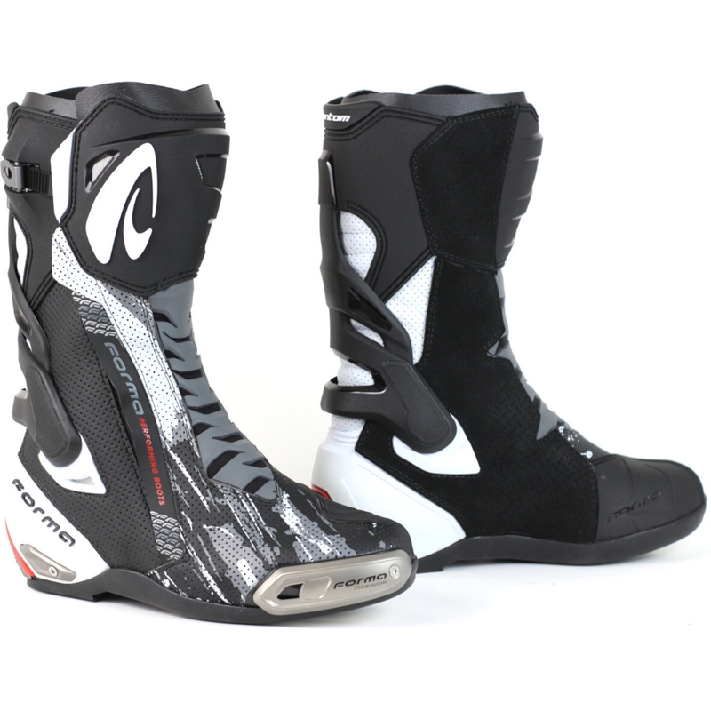 Botas de moto Forma Phantom Flow blancas y negras