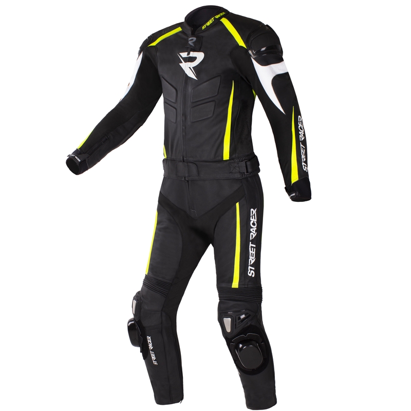 Mono de moto Street Racer Fast Track 2 Negro-Blanco-Amarillo Flúo liquidación