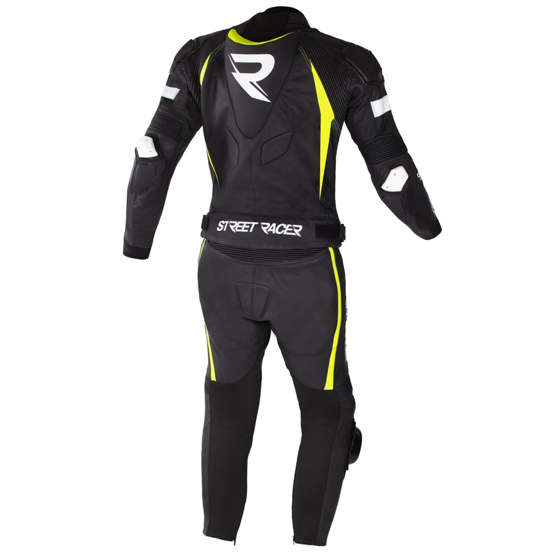 Mono de moto Street Racer Fast Track 2 Negro-Blanco-Amarillo Flúo liquidación