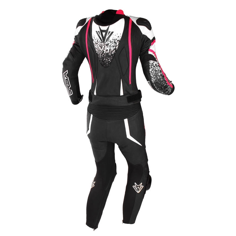 Mono de moto RSA GT2 para mujer, color negro, blanco y rosa fluorescente, en oferta. liquidación