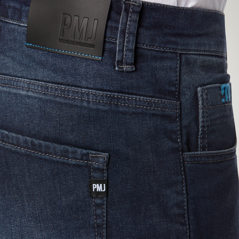 Vaqueros moto PMJ Jackson azul cropped liquidación
