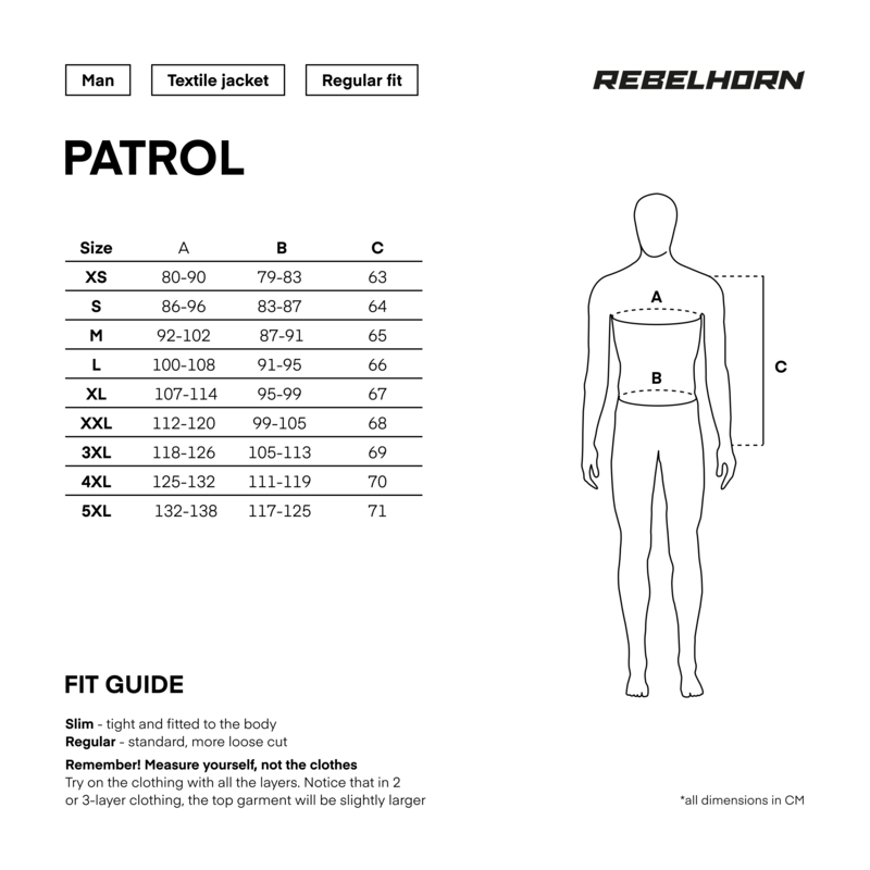 Chaqueta de moto Rebelhorn Patrol negro-gris-amarillo fluo