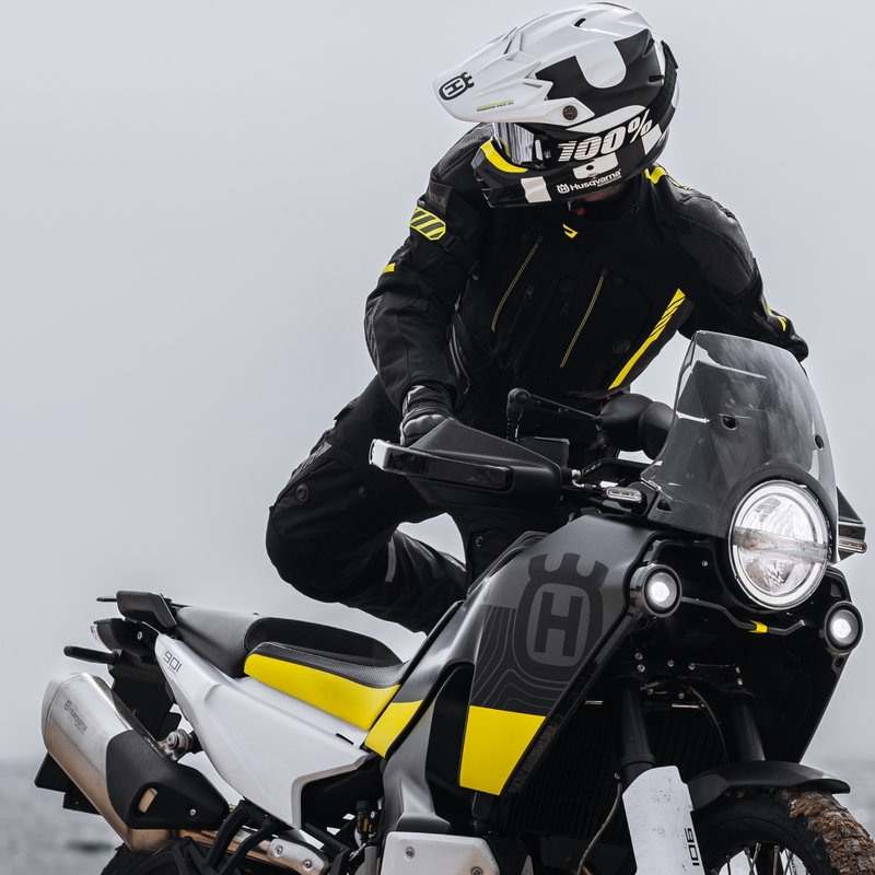 Chaqueta de moto Rebelhorn Patrol negro-gris-amarillo fluo