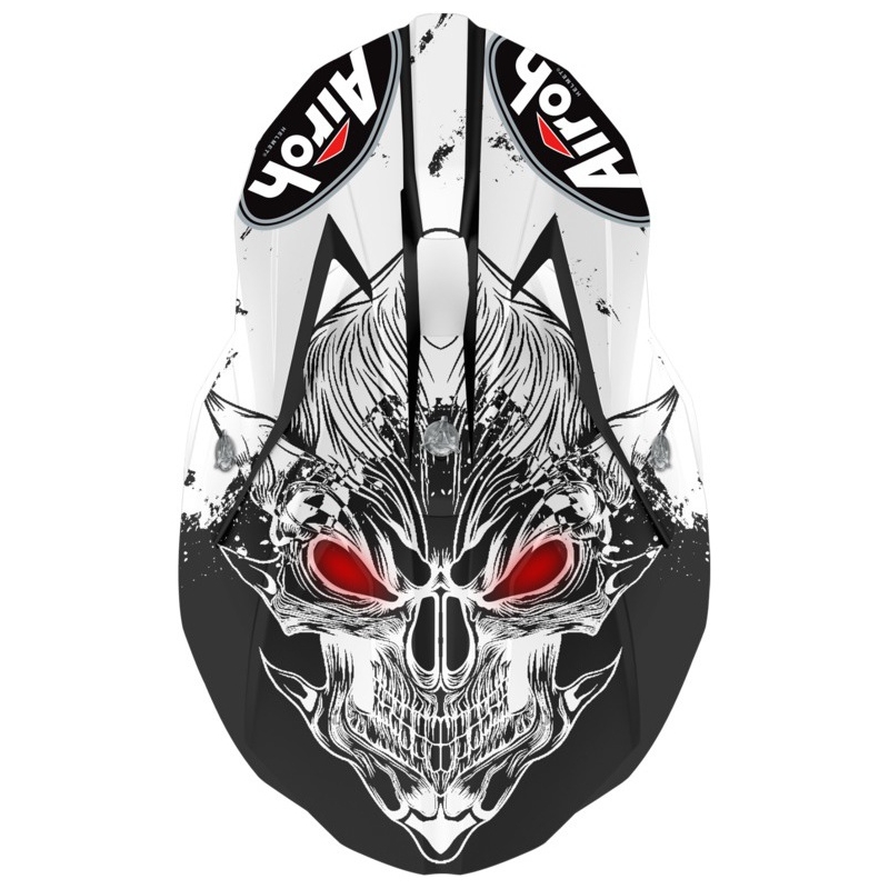 Casco de motocross infantil Airoh Wraap Youth Beast negro y blanco