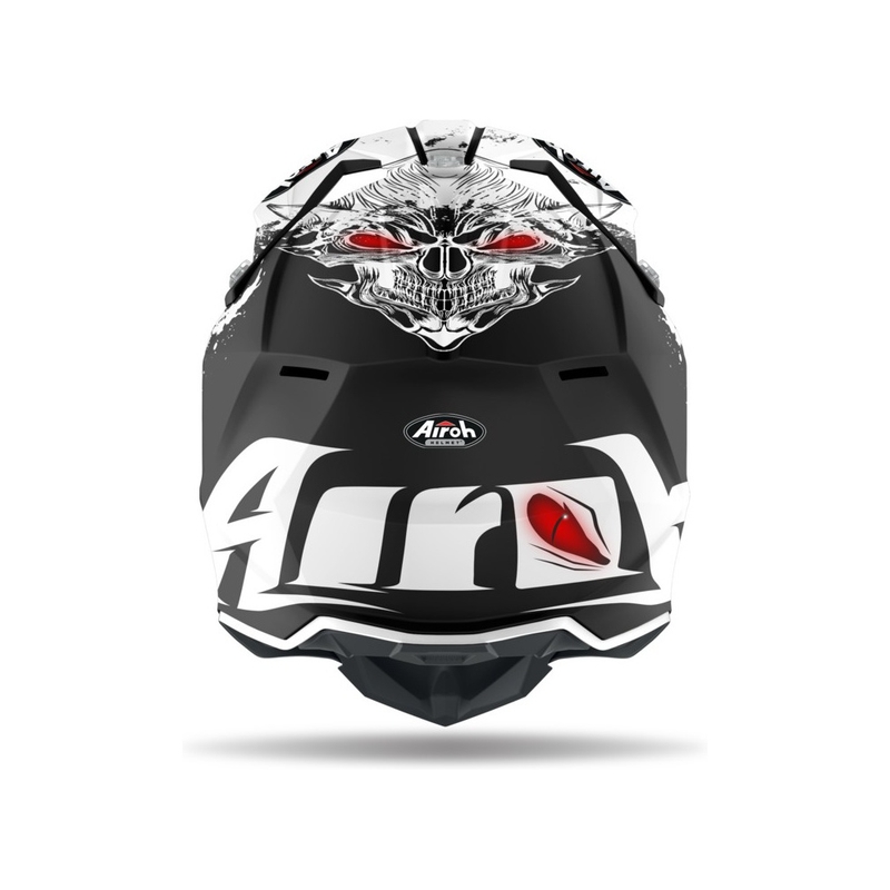 Casco de motocross infantil Airoh Wraap Youth Beast negro y blanco