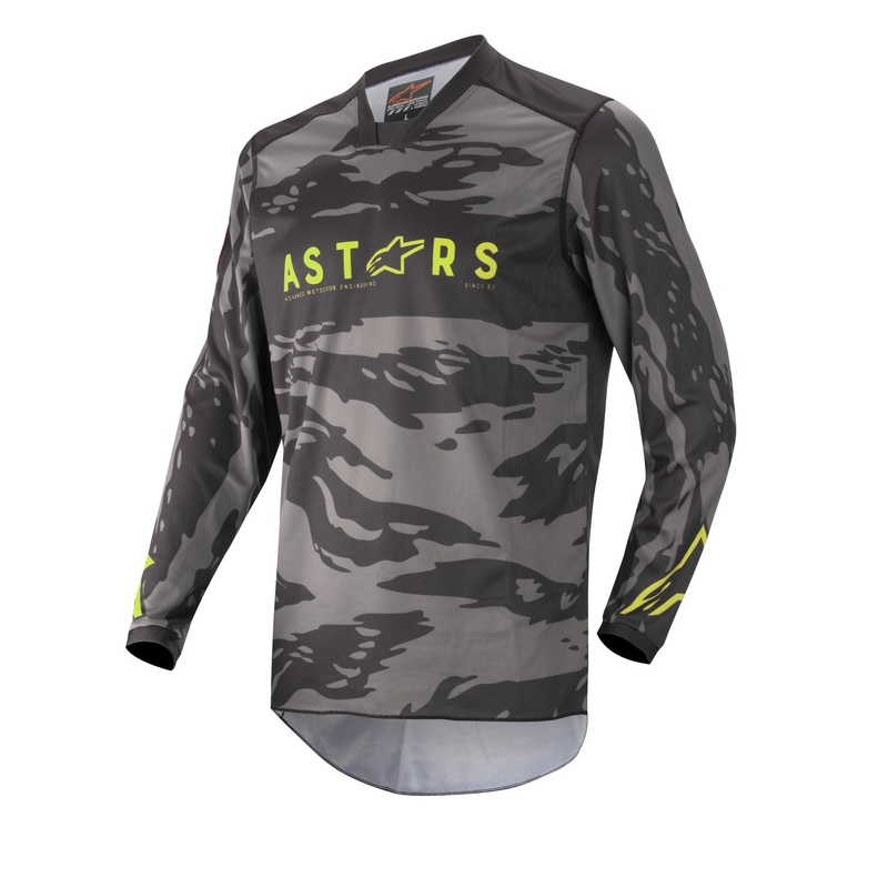 Dětský motokrosový dres Alpinestars Racer Tactical camo černo-šedo-fluo žlutý