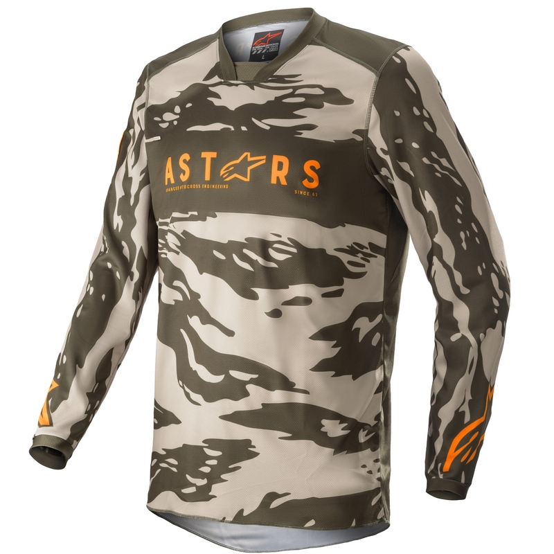 Maillot motocross niño Alpinestars Racer Tactical camo verde-beige-naranja