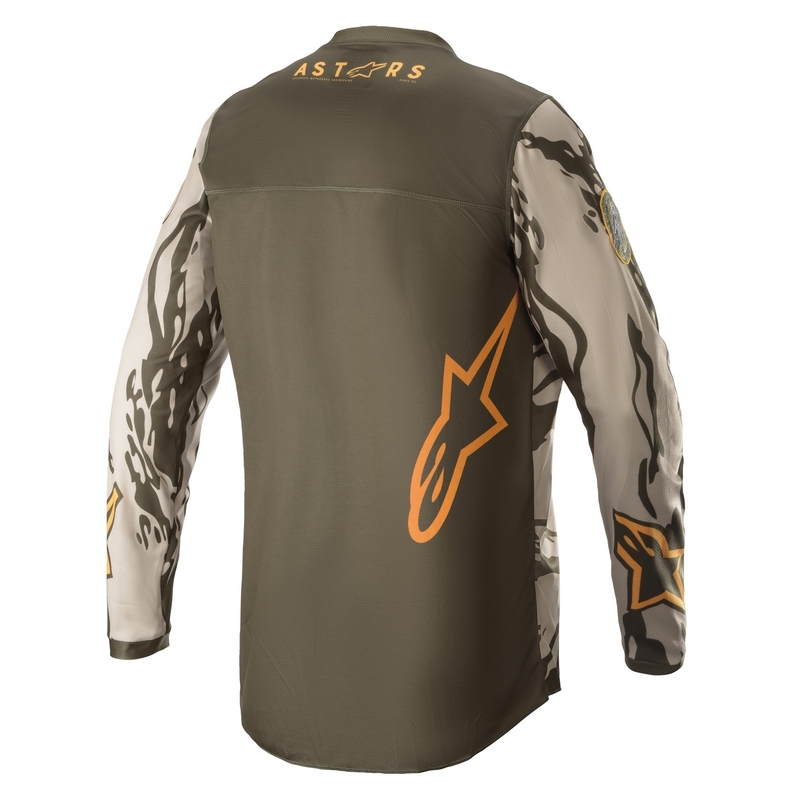 Maillot motocross niño Alpinestars Racer Tactical camo verde-beige-naranja