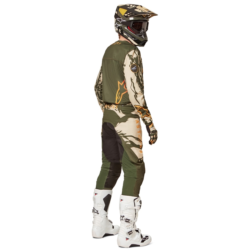 Maillot motocross niño Alpinestars Racer Tactical camo verde-beige-naranja