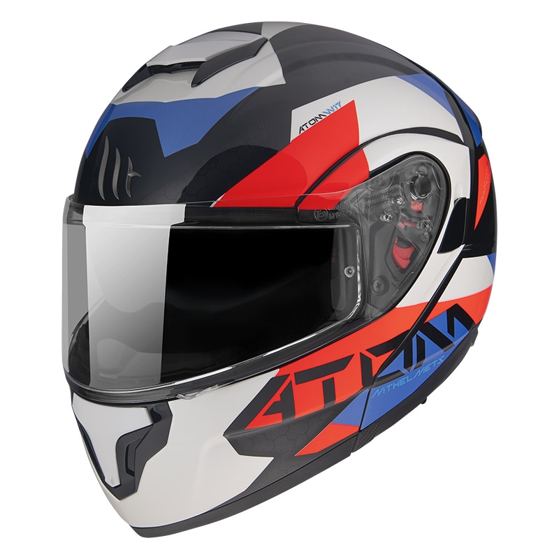 Casco de moto MT Atom SV W17 A7 negro-rojo-azul-blanco liquidación