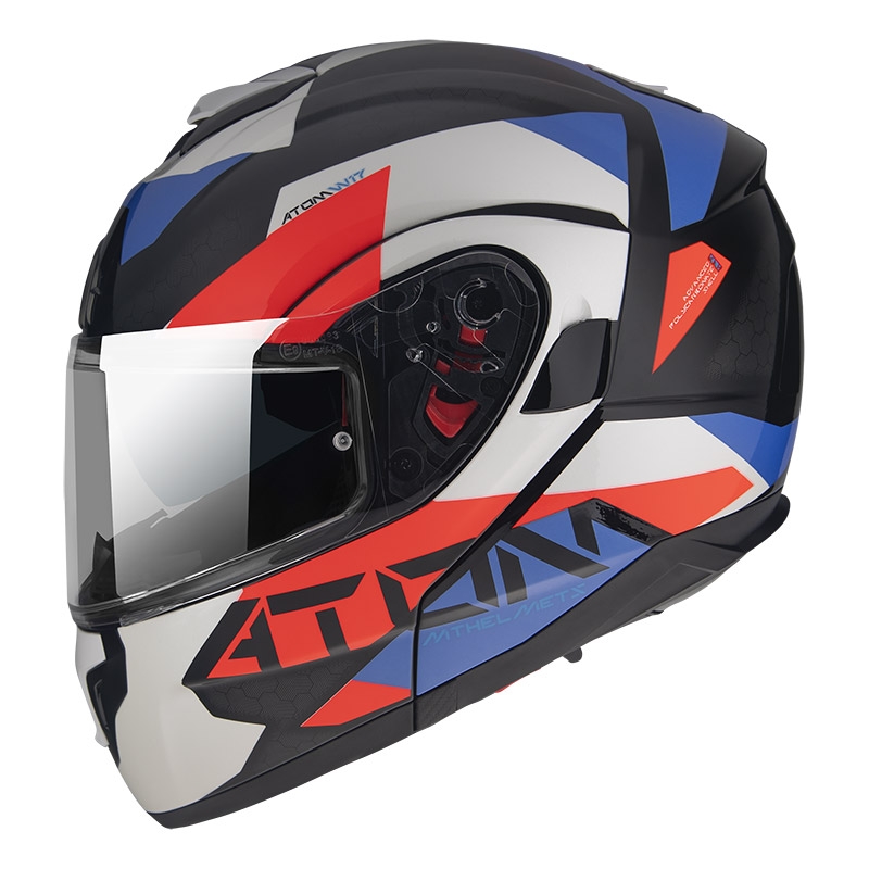 Casco de moto MT Atom SV W17 A7 negro-rojo-azul-blanco liquidación