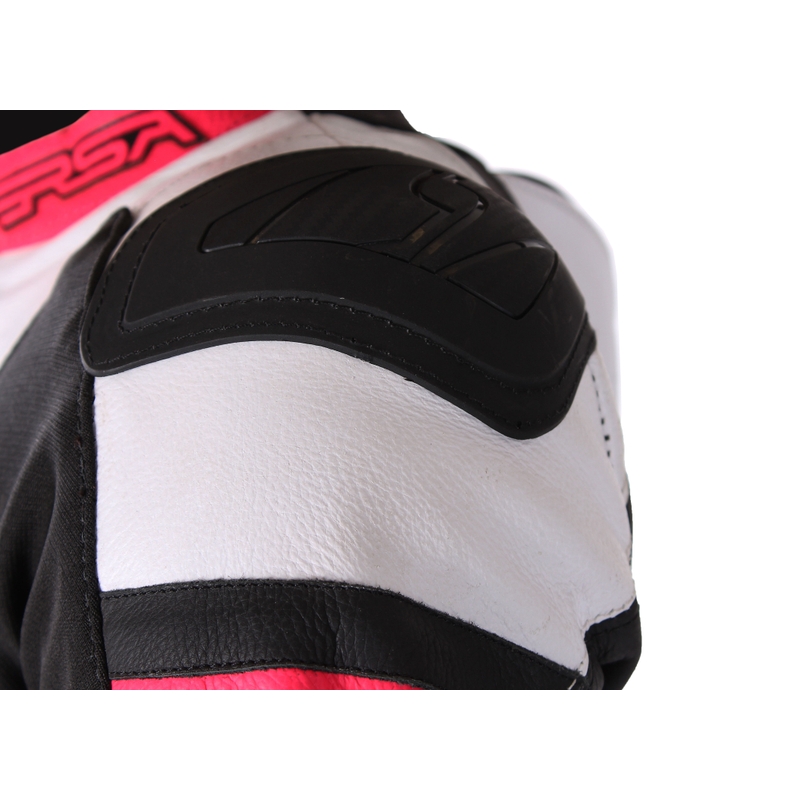 Mono de moto RSA GT2 para mujer, color negro, blanco y rosa fluorescente, en oferta. liquidación