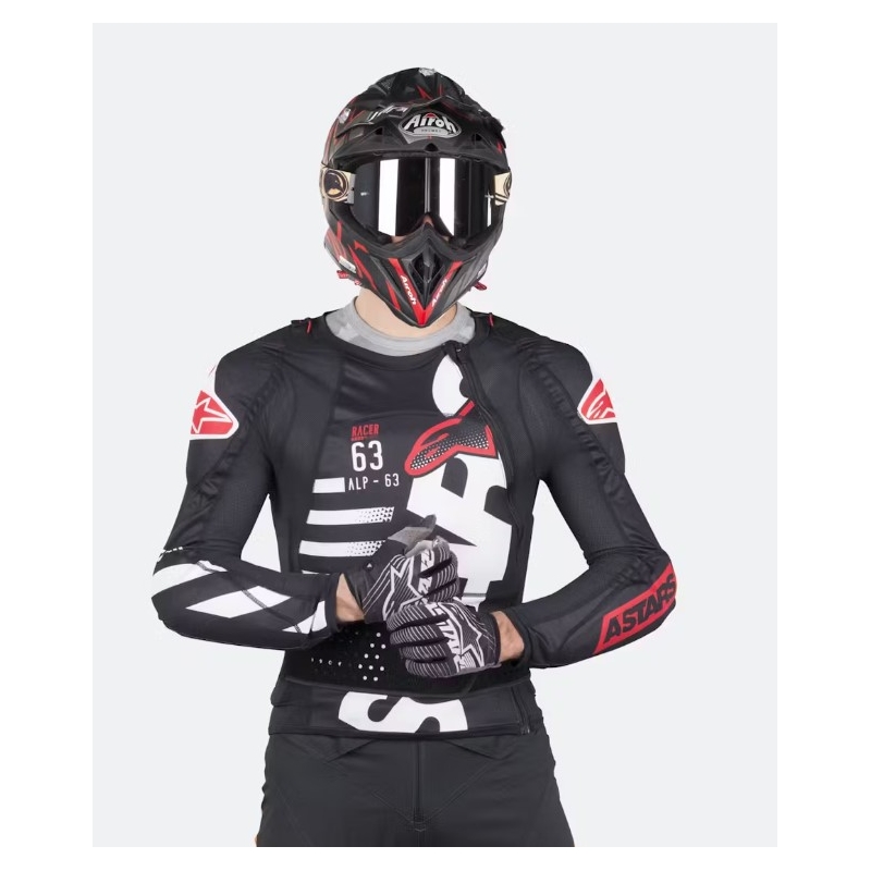 Protector corporal Alpinestar Sequence Protection Negro, Blanco y Rojo