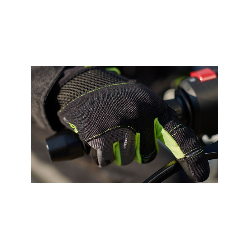 Guantes de moto SETENTA GRADOS SD-C48 negro-amarillo fluorescente