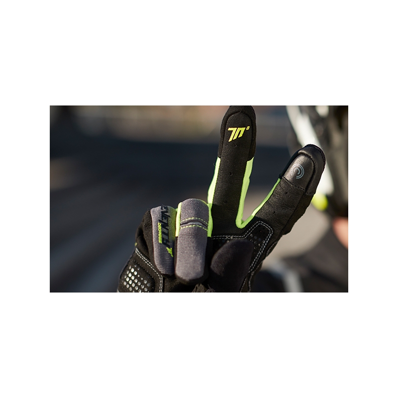 Guantes de moto SETENTA GRADOS SD-C48 negro-amarillo fluorescente
