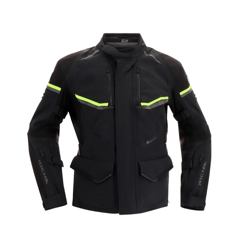 Chaqueta de moto RICHA Atlantic 2 Gore-Tex negro-amarillo fluo liquidación