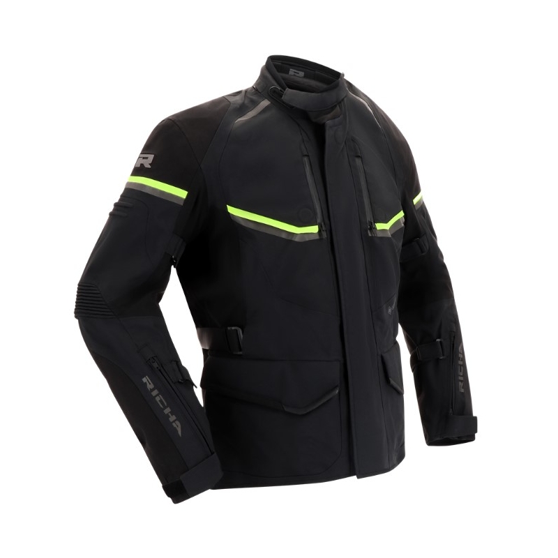 Chaqueta de moto RICHA Atlantic 2 Gore-Tex negro-amarillo fluo liquidación