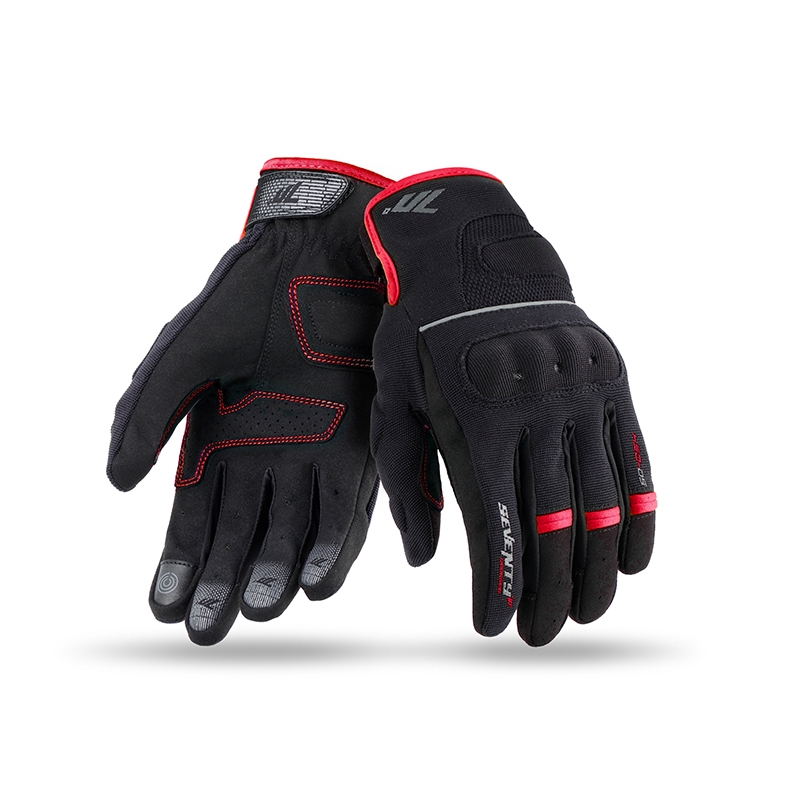 Guantes de moto SETENTA GRADOS SD-C54 negro-rojo
