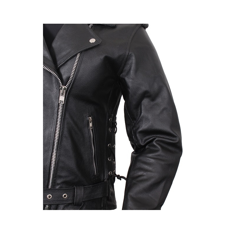 Bolso bandolera de cuero para mujer RSA Chopper negro