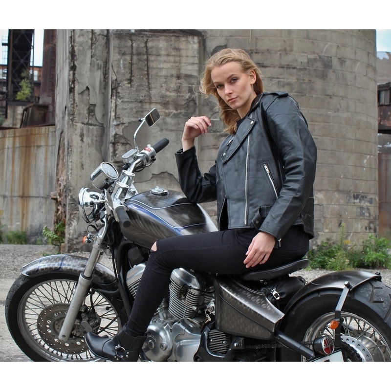 Bolso bandolera de cuero para mujer RSA Chopper negro