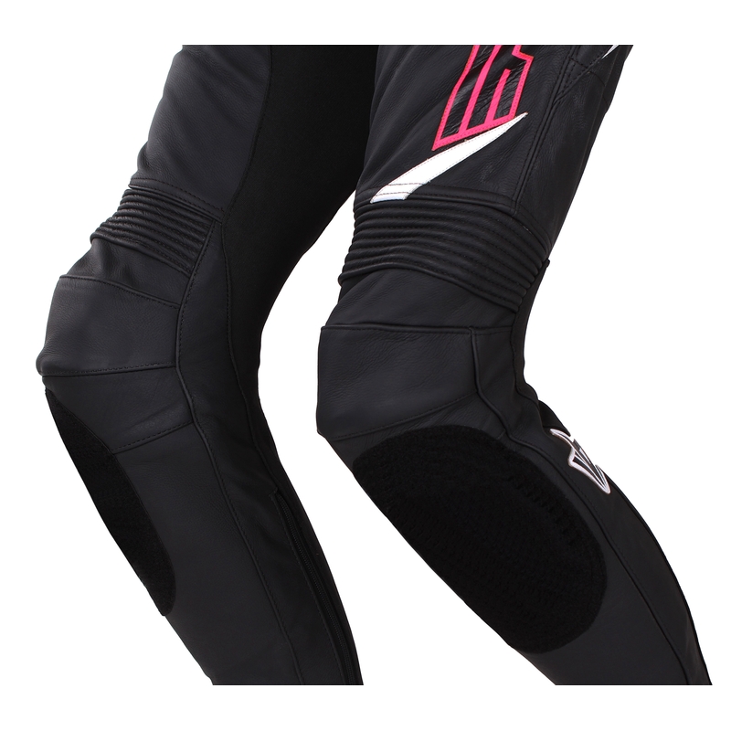 Pantalón de moto RSA GT2 Black-White-Fluo Pink para mujer liquidación