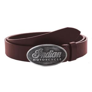 Cinturón moto de piel con hebilla Indian Motorcycle marrón
