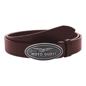 Moto Guzzi cinturón de cuero marrón con hebilla