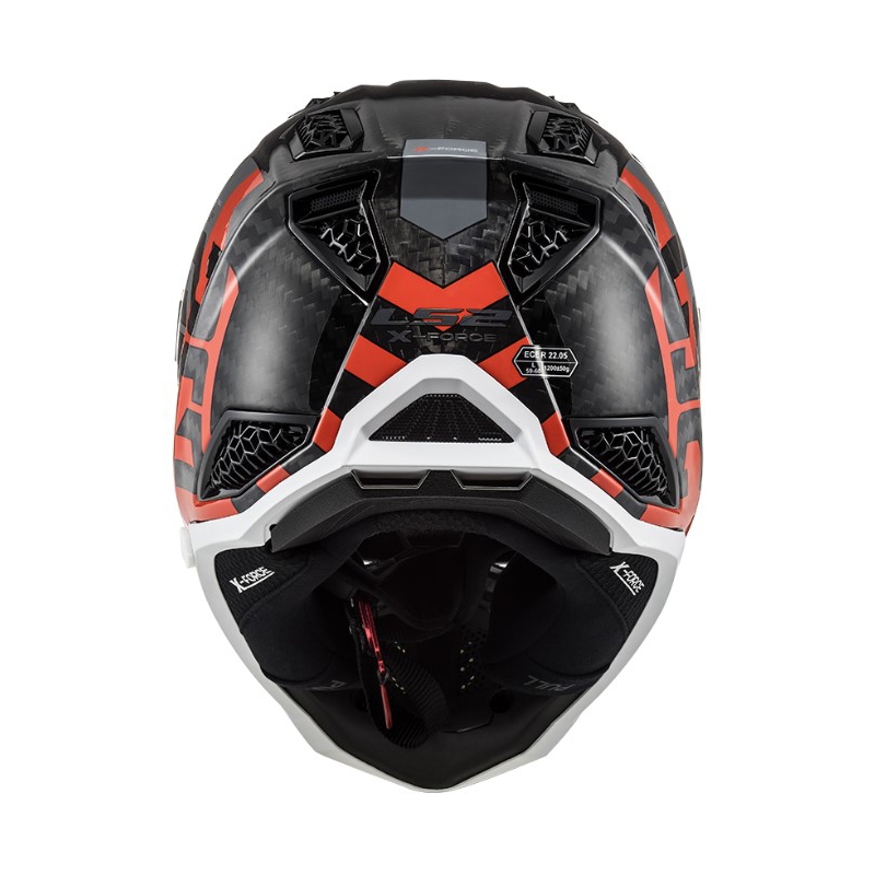 Casco de motocross LS2 MX703 C X-Force Barrier H-V negro-gris-rojo-amarillo