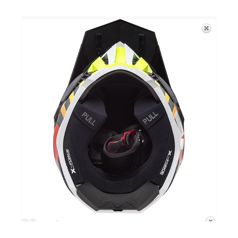 Casco de motocross LS2 MX703 C X-Force Barrier H-V negro-gris-rojo-amarillo