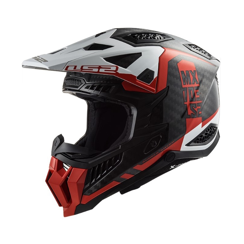 Casco de motocross LS2 MX703 C X-Force Victory negro-rojo-blanco