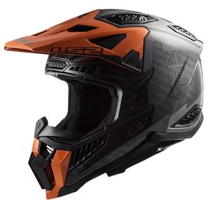 Casco de motocross LS2 MX703 C X-Force Victory negro-titanio-naranja