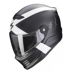 Casco de moto SCORPION COVERT FX GALLUS blanco y negro