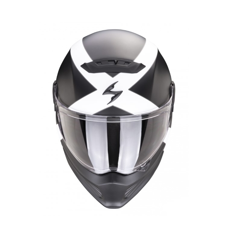 Casco de moto SCORPION COVERT FX GALLUS blanco y negro