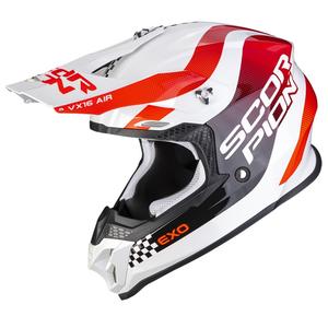 Casco de motocross Scorpion VX-16 EVO AIR SOUL blanco-rojo