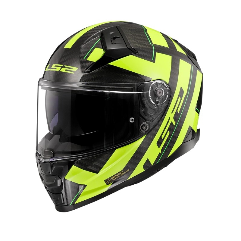 Casco integral de moto LS2 FF811 Vector II C Strong negro-amarillo fluorescente