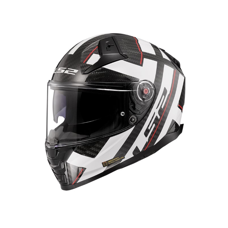 Casco integral de moto LS2 FF811 Vector II C Strong blanco y negro