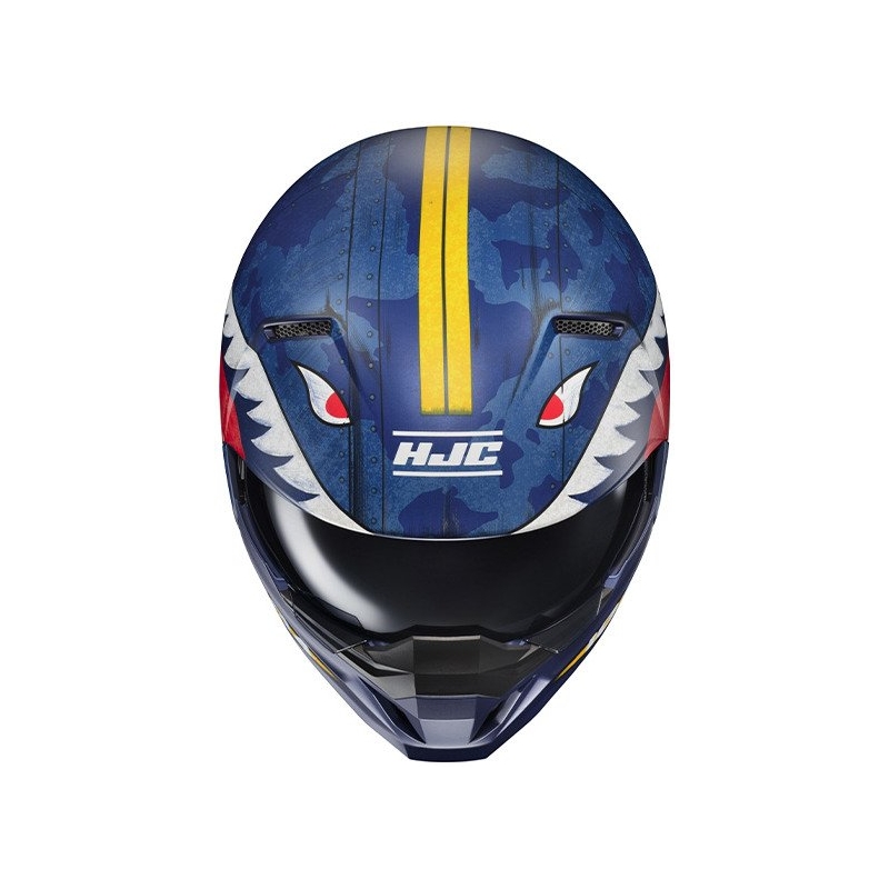 Casco abierto con máscara HJC i20 Vanguard Call Of Duty MC2SF blanco-amarillo-rojo-azul