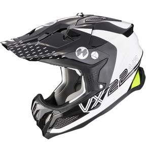 Casco de motocross Scorpion VX-22 Air Ares negro-blanco-amarillo fluo