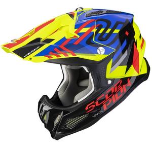 Casco de motocross Scorpion VX-22 Air Neox negro-rojo-azul-amarillo fluo